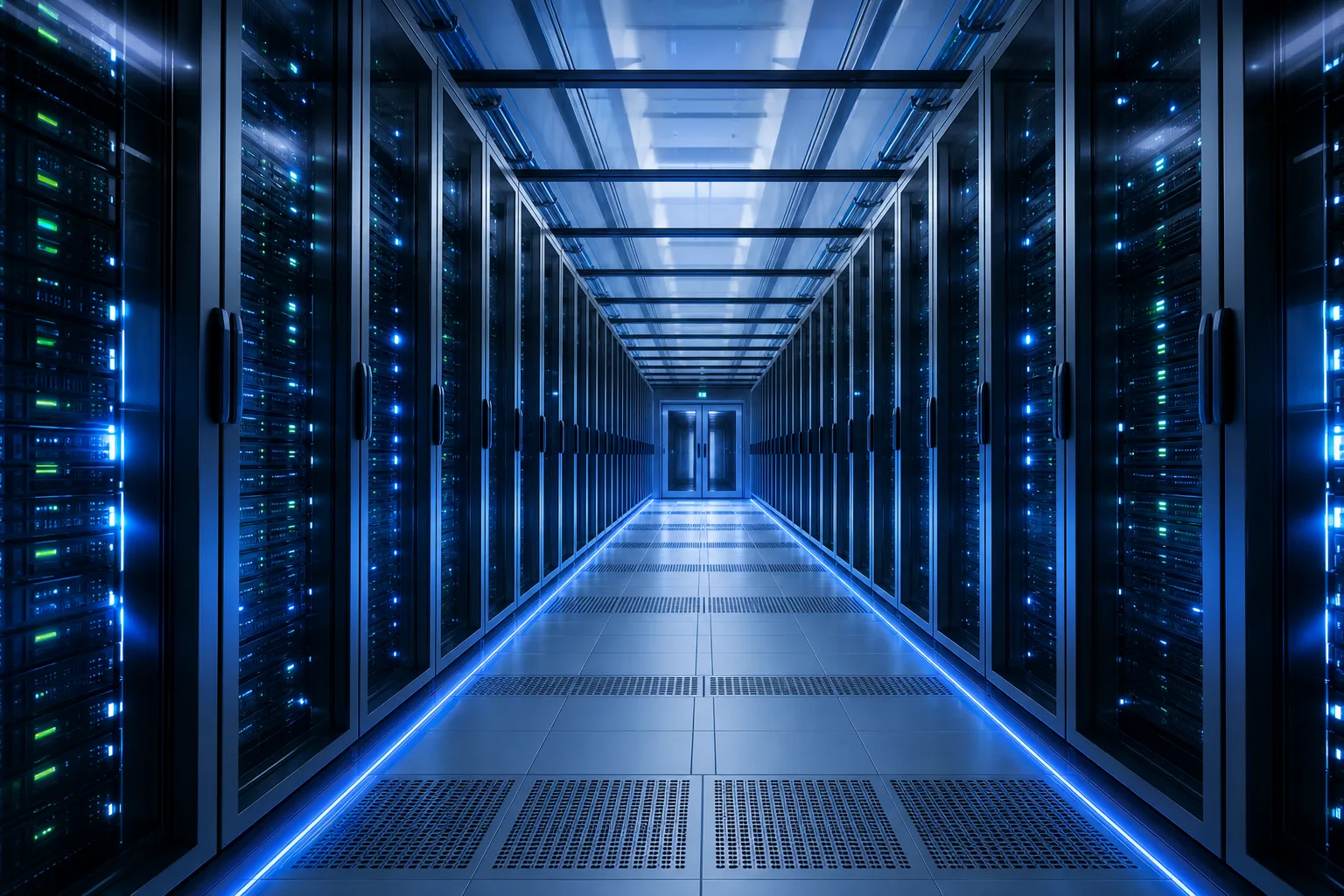 Modern data center infrastructure supporting cloud and cybersecurity services